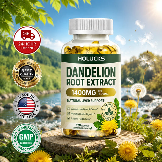 Dandelion Root Extract 1400mg Capsules Natural Liver Detox Cleanse, Support Cell Repair, Digestion & Maintain Body Fluid Balance